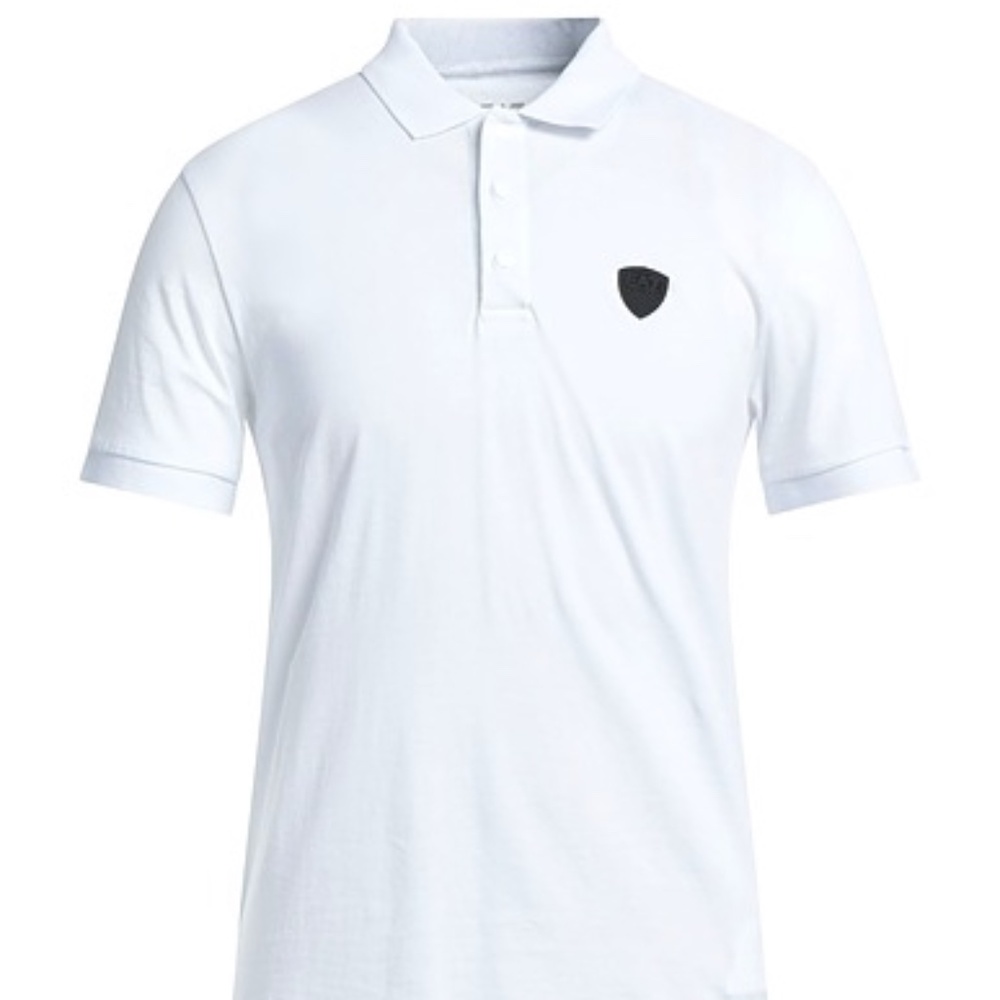 EA7 EMPORIO ARMANI Shield Polo in White (Size: Medium) NEW $170 MSRP